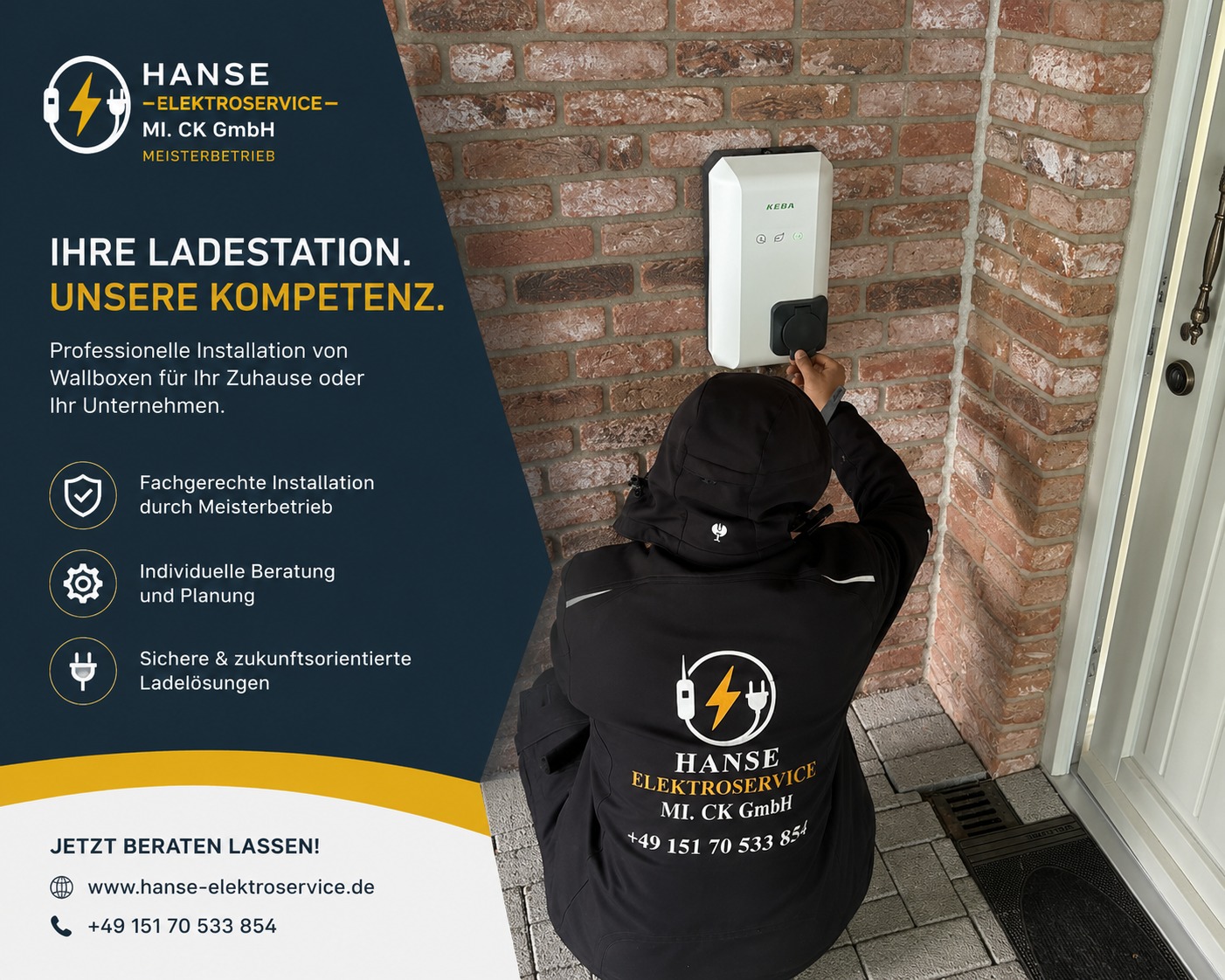 Wallbox Installation beim Kunden durch Hanse Elektroservice MI.CK GmbH